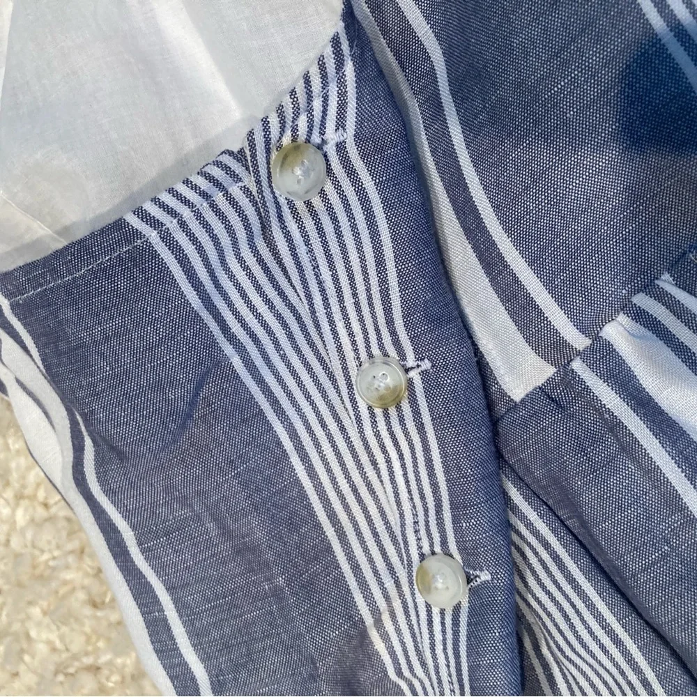 Abercrombie & Fitch Blue and White Striped Midi Dress